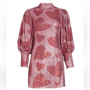Farm Rio Heart Sequined Minidress Size XS